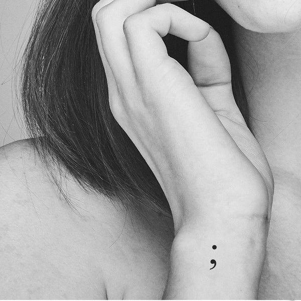 tiny semicolon temporary tattoo (set of 10)