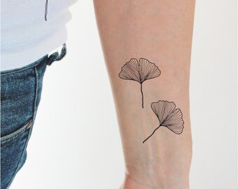 leaf tattoo etsy