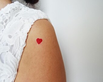 tiny heart tattoo etsy