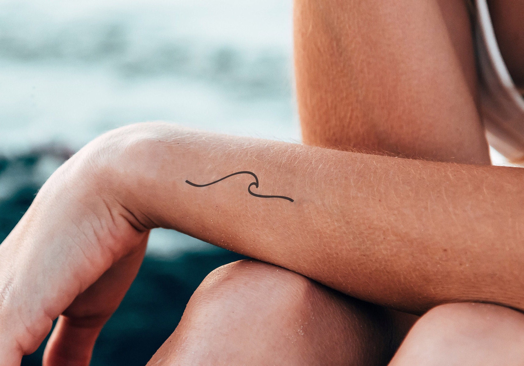 Waterproof Temporary Tattoo Sticker Juice Ink Tattoos Body Art Love Wave  Heartbeat Line Fake Tatto Neck