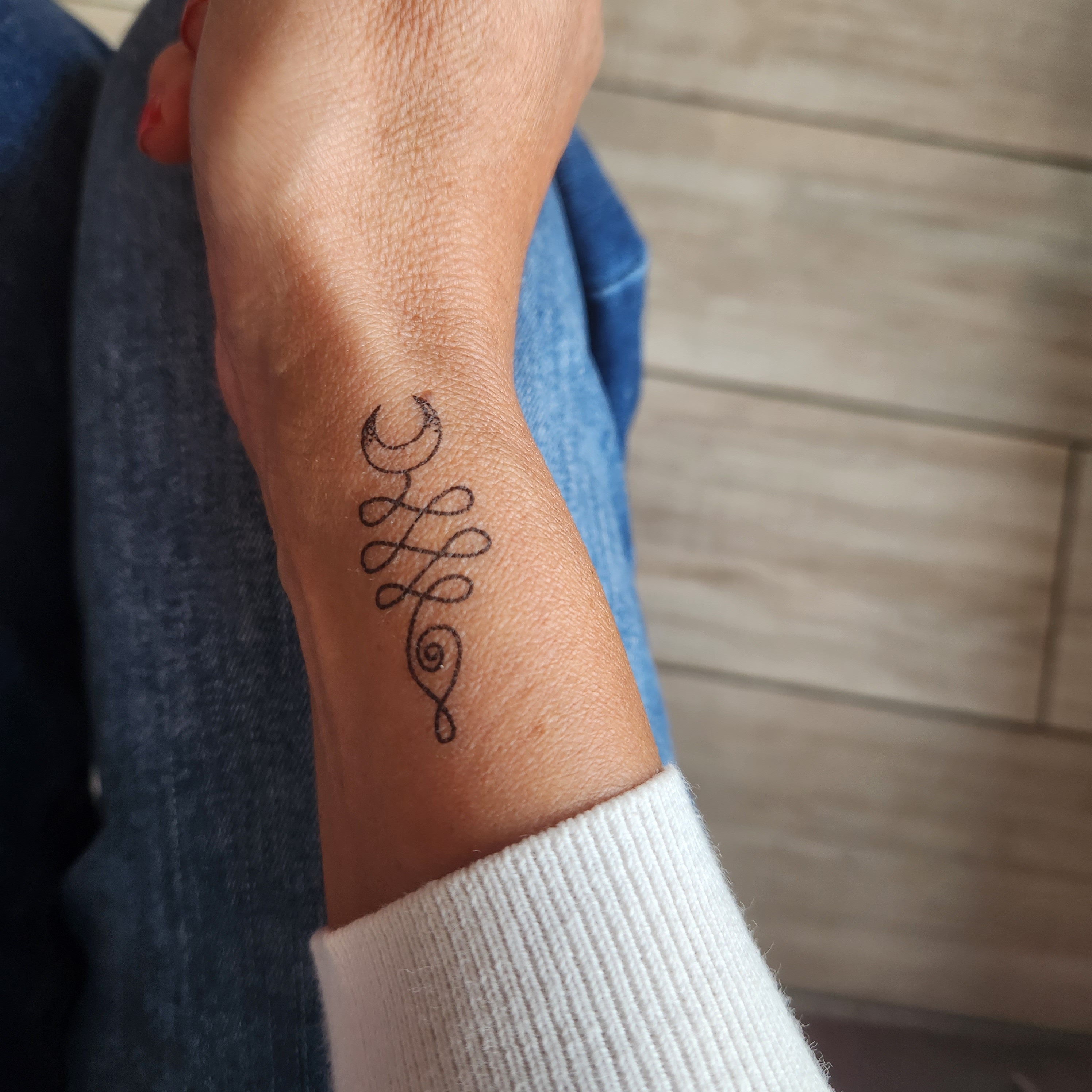 5 Unalome Temporary Tattoos, Fake Black Boho Tattoo - Etsy, image size:2992x2992