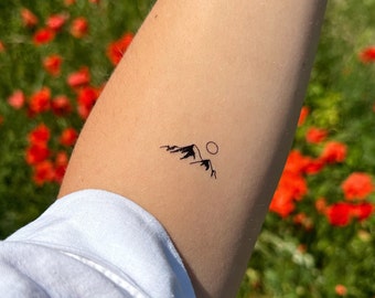 mountain temporary tattoos (set of 2) for nature lovers