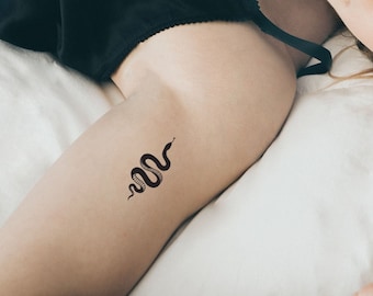 black snake temporary tattoo (set of 3)