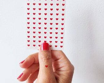 Tiny Red Hearts Temporary Tattoo (Set of 77)