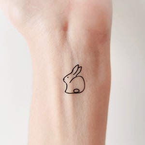 4 rabbit temporary tattoos