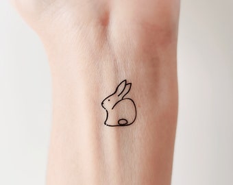 4 rabbit temporary tattoos