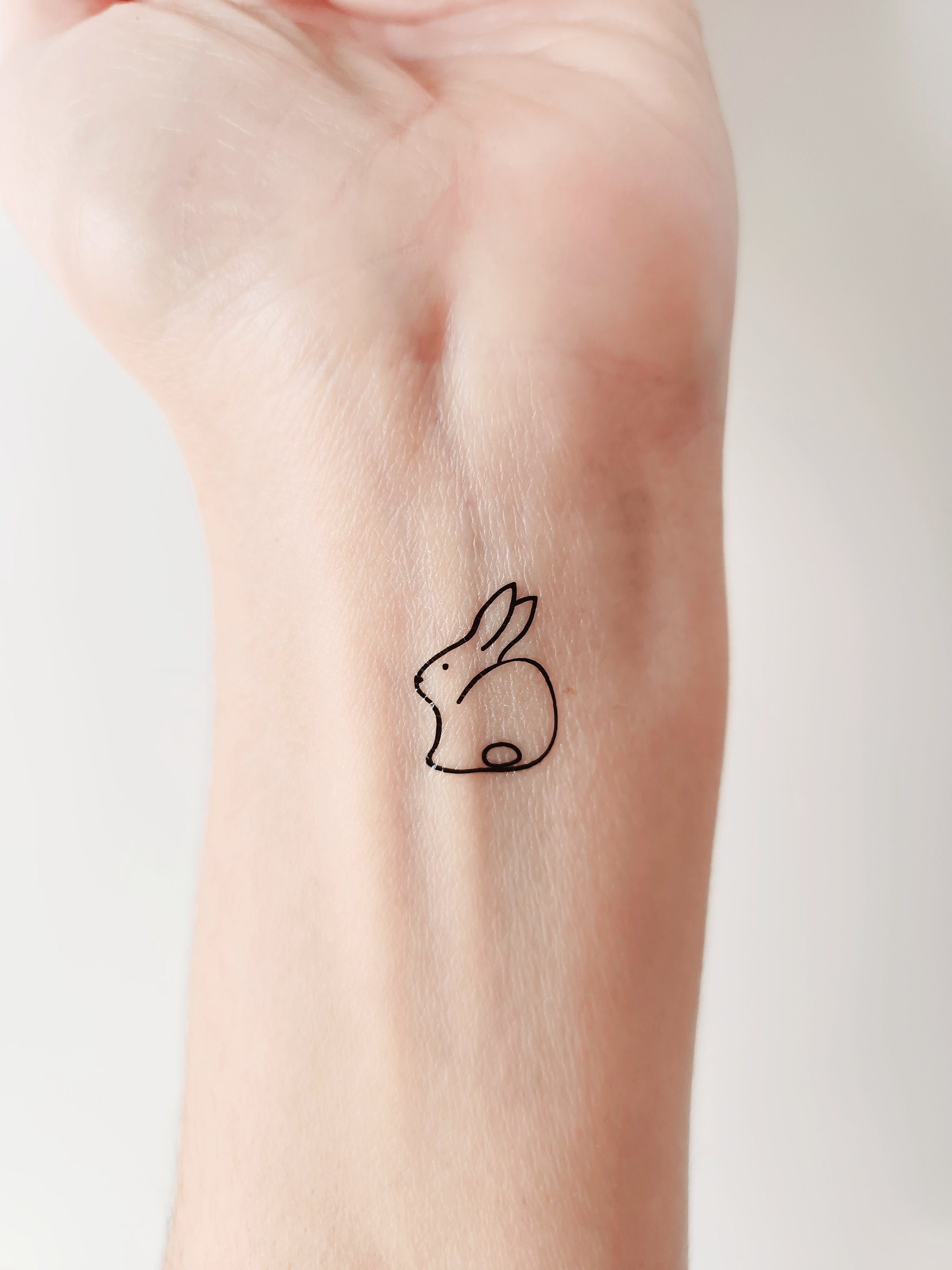 Faux Tatouage Lapin Mouton Cœur Fleur Autocollant Temporaire