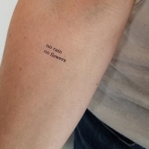 no rain no flowers temporary tattoo (2 sets of 3)