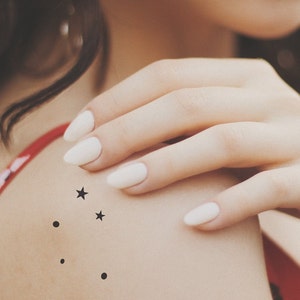 6 Libra zodiac temporary tattoo / Libra temporary tattoo / dot and stars temporary tattoo / astrologic temporary tattoo