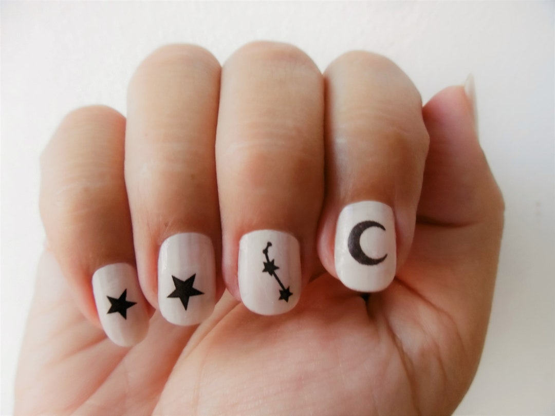 Aries Nail Decals / Moon and Stars Nail Decals / Aries Etsy