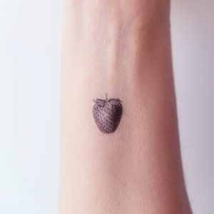 vintage strawberry temporary tattoo (set of 2)