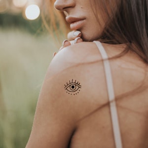 4 eye temporary tattoos / evil eye fake tattoo / small tattoo / ankle tattoo / neck tattoo / black tattoo / wrist tattoo