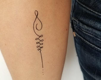 Unalome Temporary Tattoos 2 Sizes on the Same Set of 3 - Etsy Unalome Temporary Tattoos 2 Sizes on the Same Set of 3 - Etsy