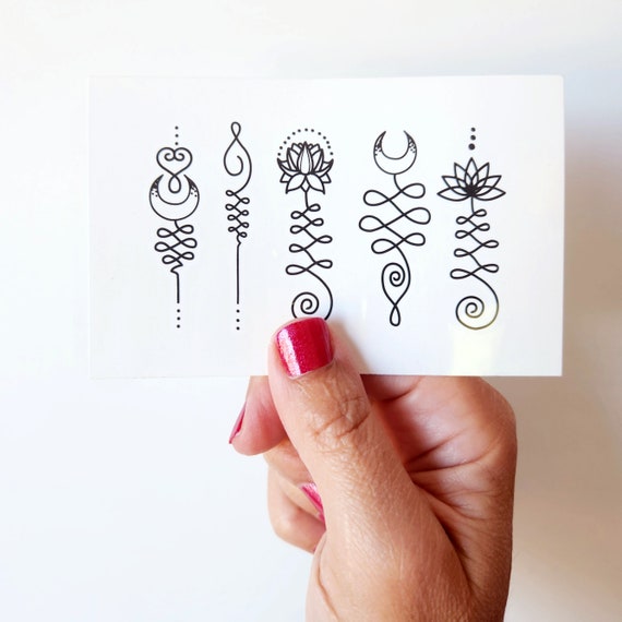 Temporäre Unalome Tattoos – 1 Blatt Mit 5 Größen, Wasserfest & Hypoallergen