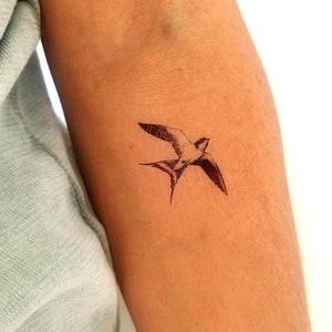 2 vintage swallow temporary tattoo