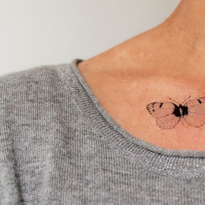4 butterflies temporary tattoos / vintage tattoo / temporary tattoo / fake tattoo / butterfly