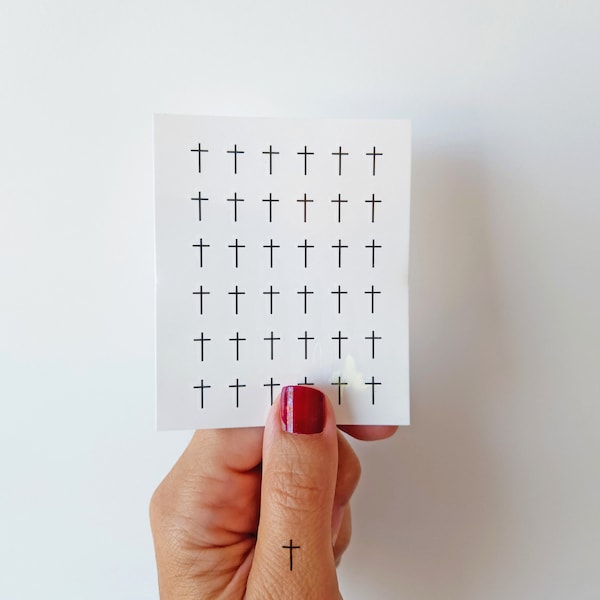 mini black crosses temporary tattoo (set of 36)