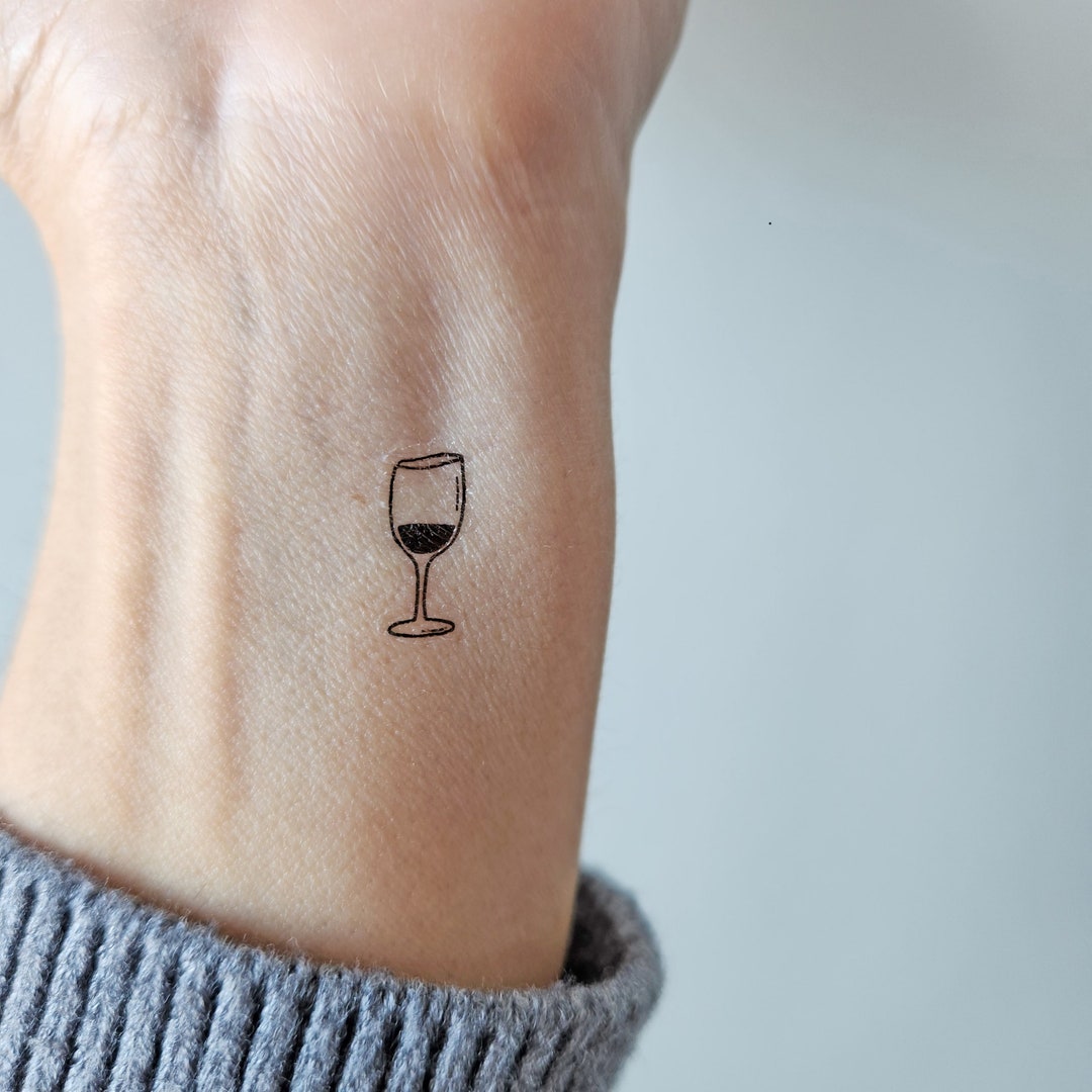 Wine Glass Temporary Tattoo (set of 4) - Etsy