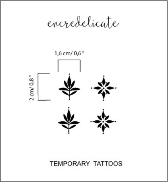 Small Ornemental Temporary Tattoos (2 Sets of 2), Boho Fake Tattoo