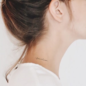 tatuagem temporária de palavra destemida (conjunto de 4)