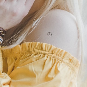 peace symbol temporary tattoo (set of 3)