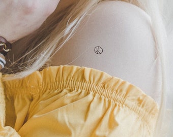 peace symbol temporary tattoo (set of 3)