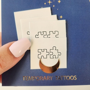 temporary puzzle tattoo (set of 4)