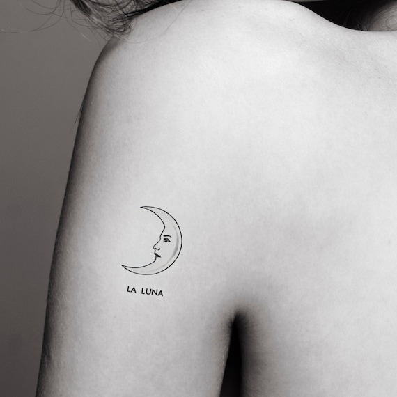Crescent Moon Tattoo With Face