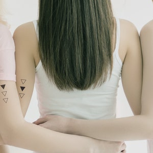 sisters or friends temporary tattoos for siblings who are the best of friends /geometric temporary tattoo / small triangles siblings tattoo
