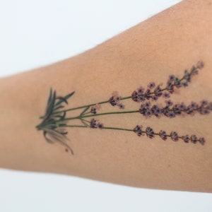 2 lavenders temporary tattoos