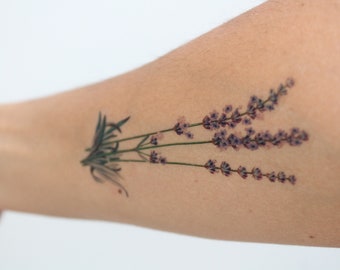 2 lavenders temporary tattoos