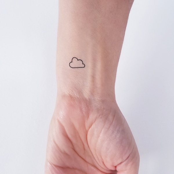 minimalist cloud temporary tattoos (set of 2)