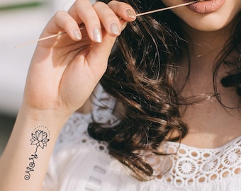 Lotus Unalome temporäres Tattoo