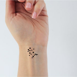 6 Gemini zodiac temporary tattoos / constellation tattoo / Cancer gift / friend tattoo / dots tattoo / stars tattoo