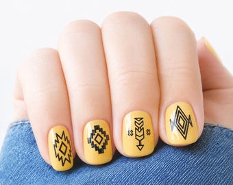 tribal boho nail decals / boho nail decals /geometric nail decals / boho nail art /tribal nail art / tribal boho nail art