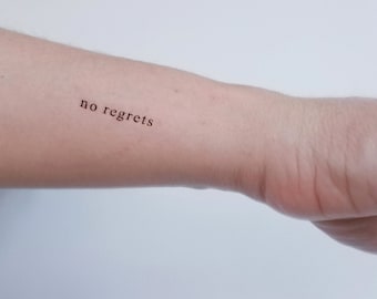 tatouage temporaire no regrets (set de 4)