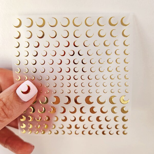 Moon Nail Decals Etsy