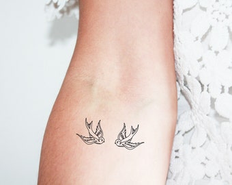 4 Swallow Temporary Tattoo / Old School Temporary Tattoo / Old - Etsy 4 Swallow Temporary Tattoo / Old School Temporary Tattoo / Old - Etsy