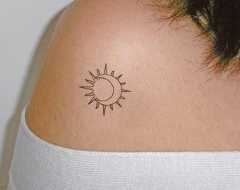 Sun And Moon Tattoo 1 000 Results Etsy
