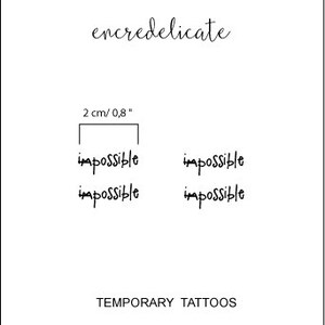 Impossible Possible Temporary Tattoos (set of 4) - Etsy