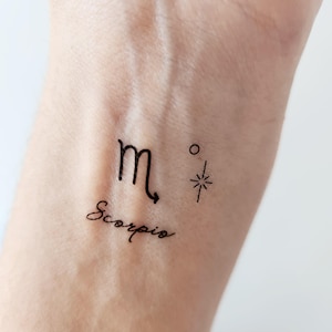 4 tijdelijke tattoos sterrenbeeld Schorpioen met sterren voor een verjaardagscadeau voor een Schorpioen