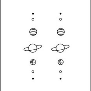 Minimalist Solar System Temporary Tattoo (set of 2) , Small Geometric ...