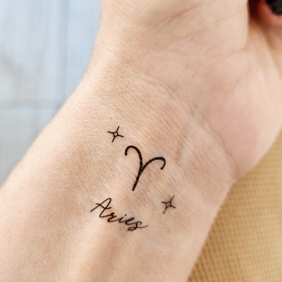 Aries Zodiac Sign Temporary Tattoo - Etsy Israel