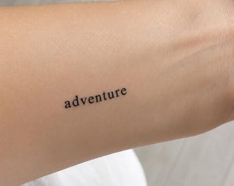 adventure word temporary tattoo (set of 4)