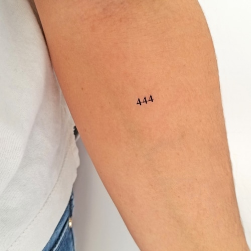 444 Angel Number Temporary Tattoo set of 3 Etsy