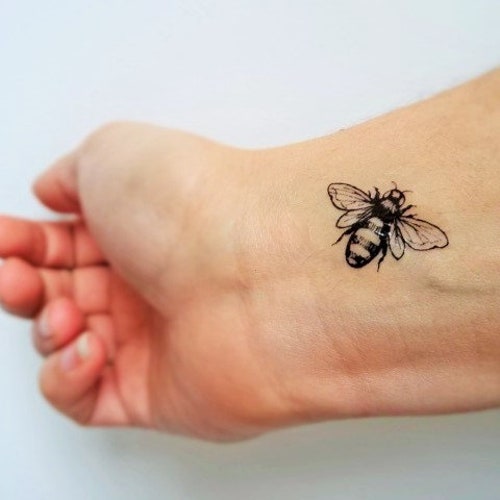 vintage bee temporary tattoo (set of 6)