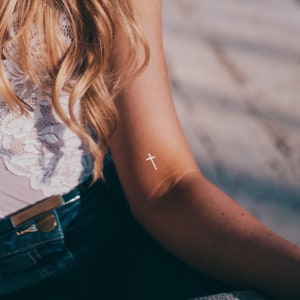 white cross temporary tattoo (set of 6)
