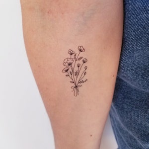 wild flowers temporary tattoo (set of 2)