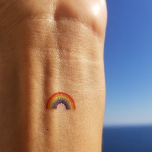 4 rainbows temporary tattoos