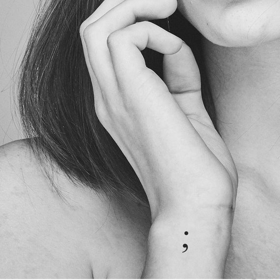 Tiny Semicolon Temporary Tattoo set of 10 | Etsy